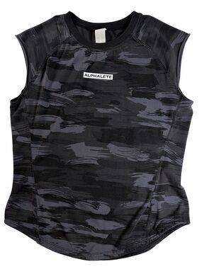 Alphalete Performance Fit Muscle Tank Black Gray Camo Colorway Mens M